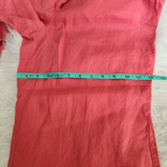 Jones New York 100% Linen Casual Pants size 12 (33x26") Pink Wide Leg Trousers - Picture 10 of 15